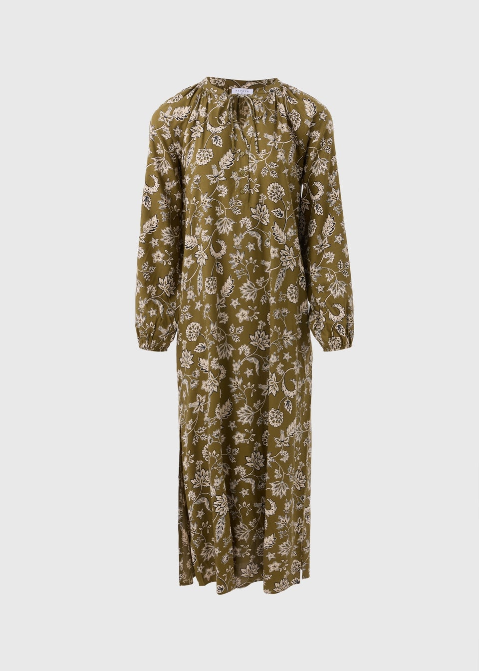 Green Paisley Print Tunic Midaxi Dress