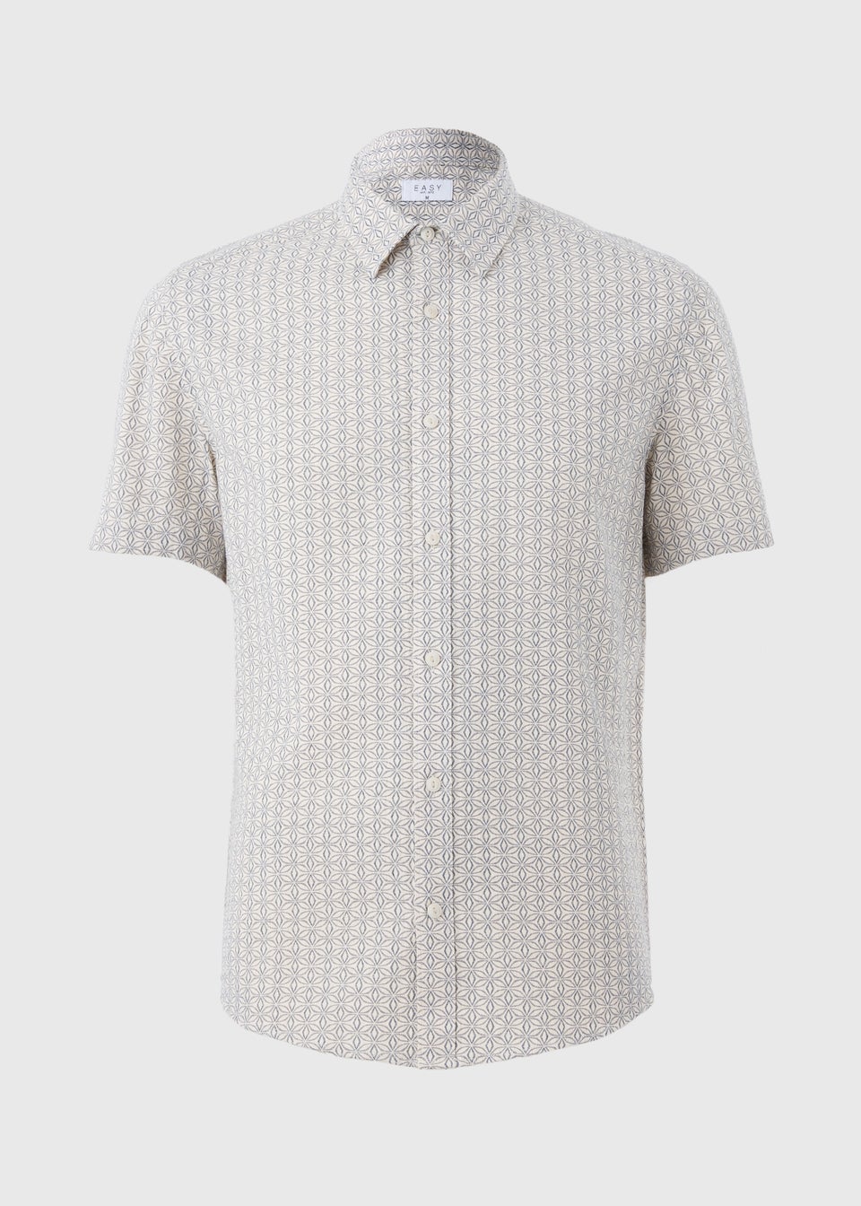 Ecru Textured Mini Geo Print Shirt