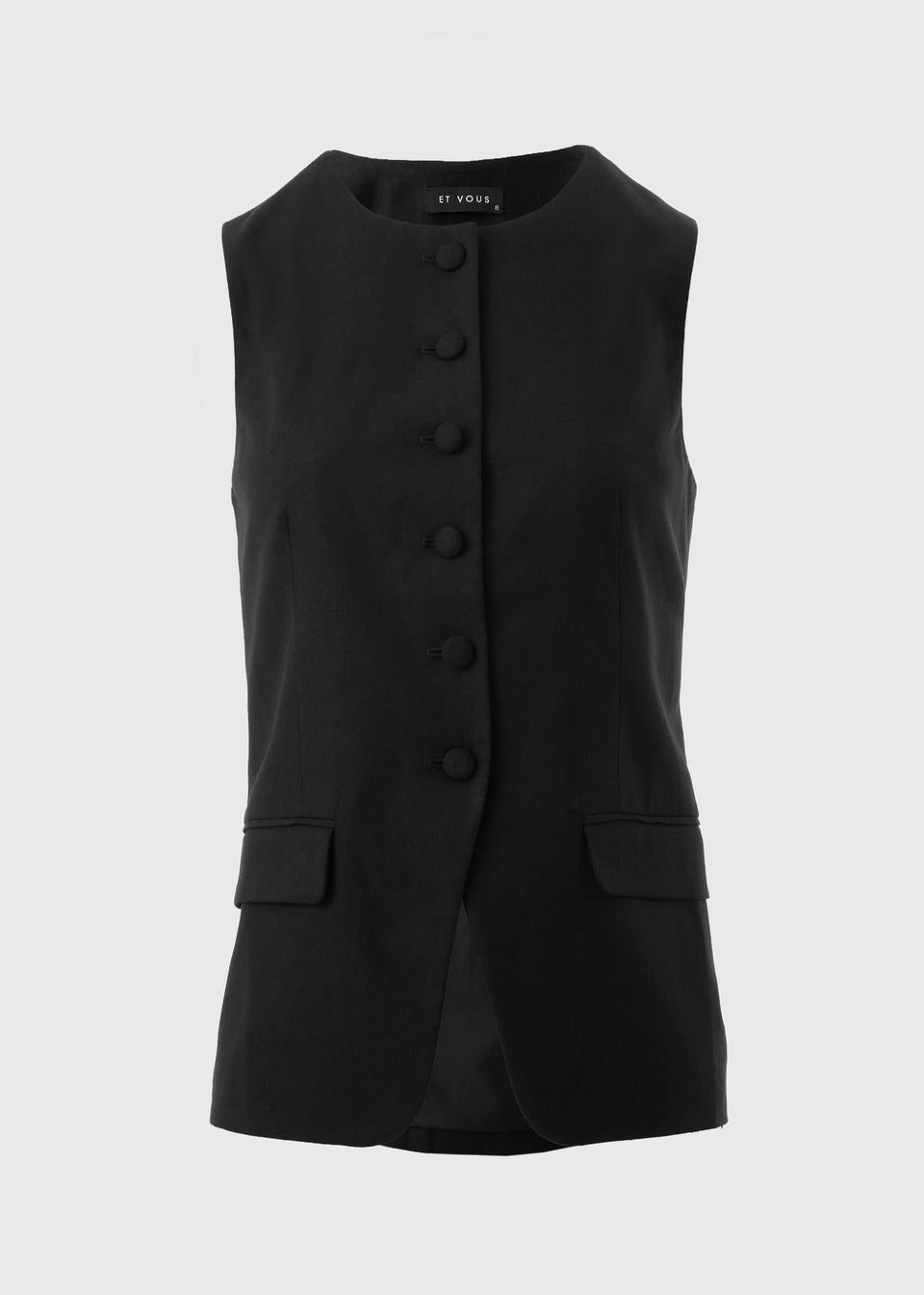 Et Vous Black Linen Blend Waistcoat