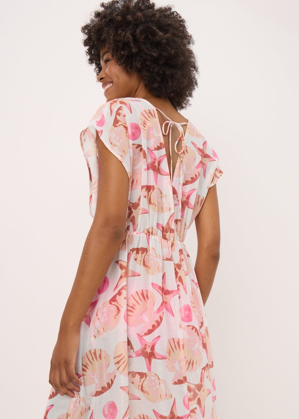 Pink Starfish Long Kaftan
