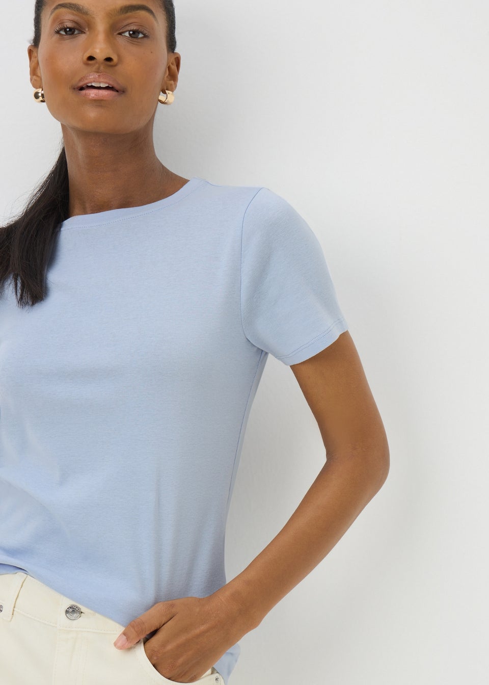 Pale Blue Fitted T-Shirt