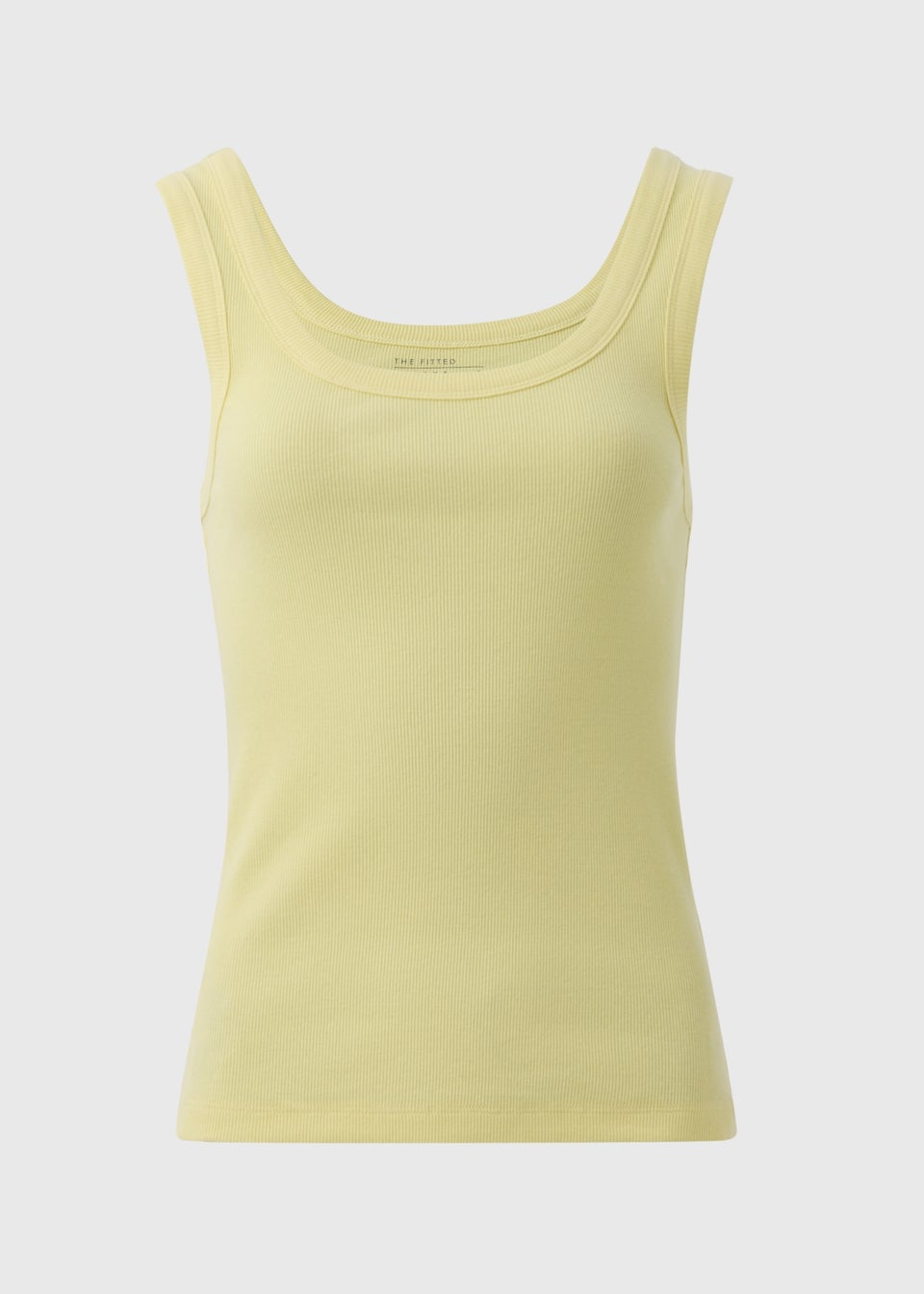 Yellow Ribbed Scoop Neck Vest Top