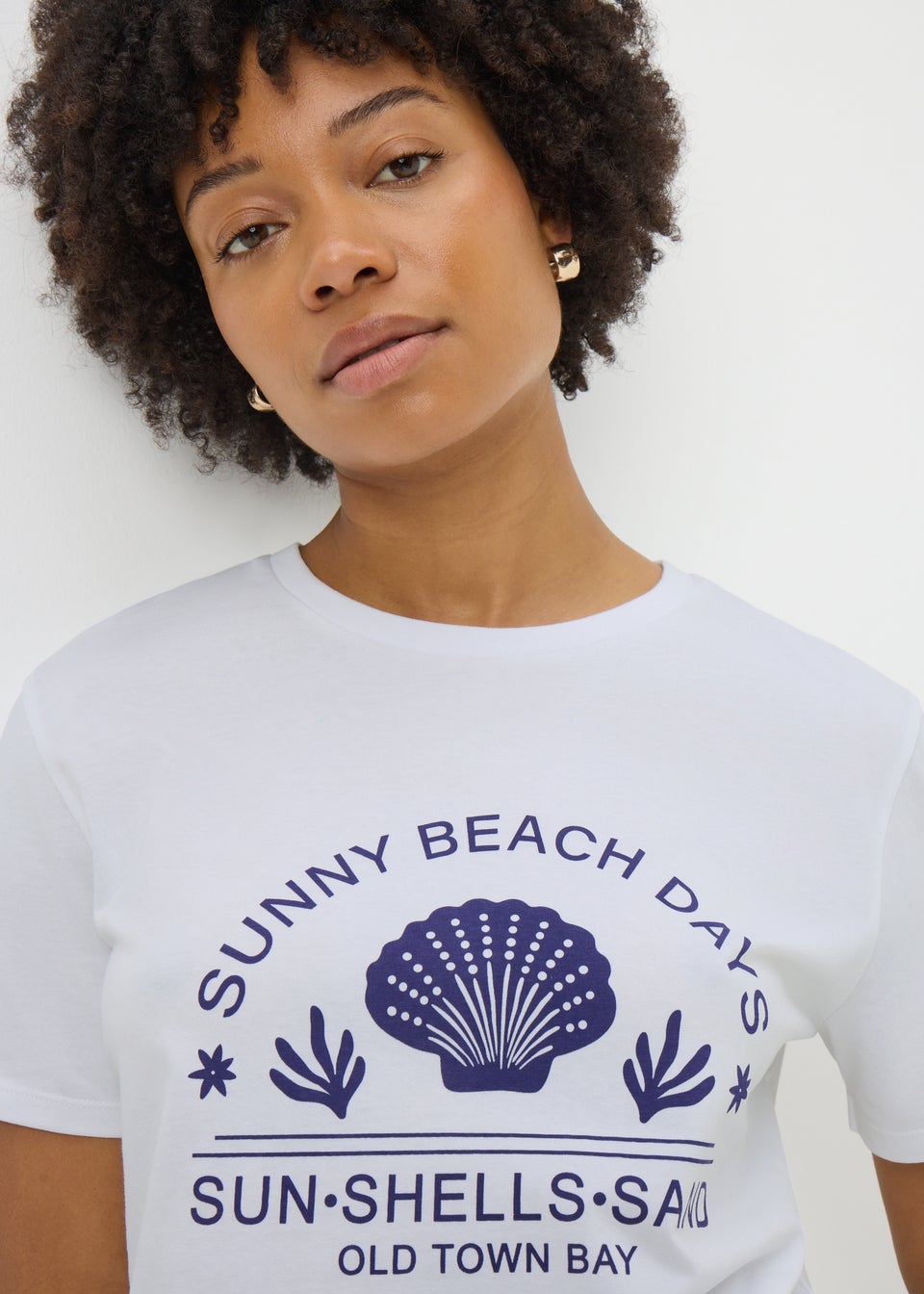 White Shell Graphic T-Shirt