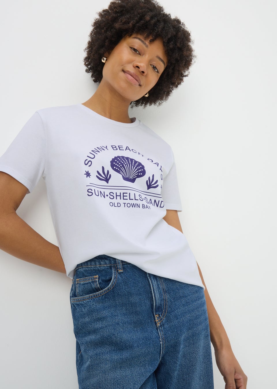 White Shell Graphic T-Shirt