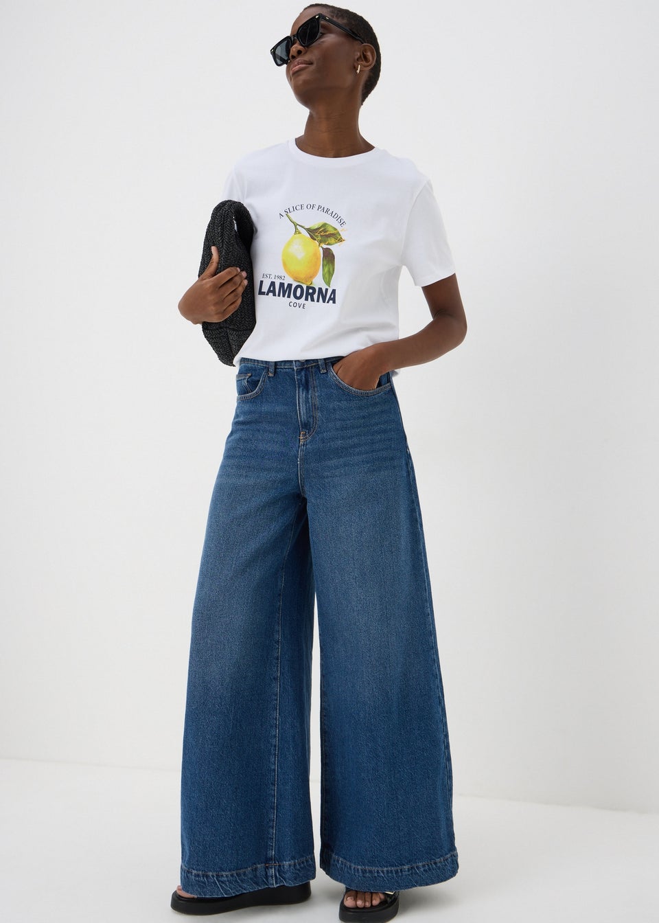 White Graphic Lemon T-Shirt