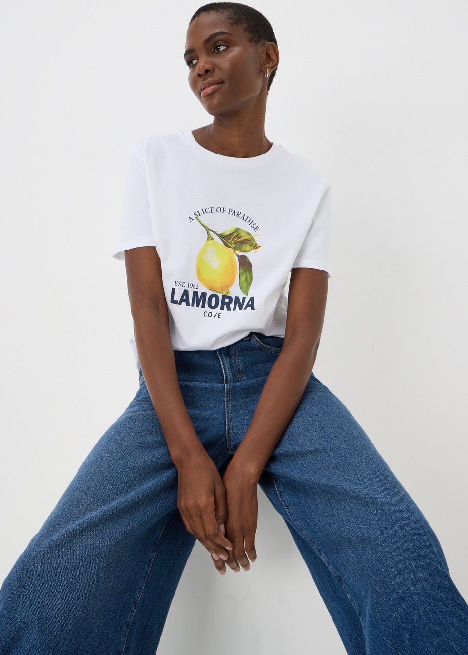 White Graphic Lemon T-Shirt