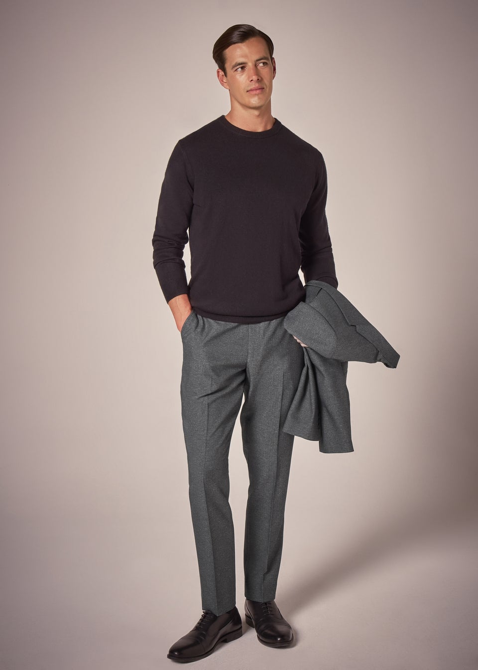 Taylor & Wirght Aston Charcoal Tailored Fit Trousers