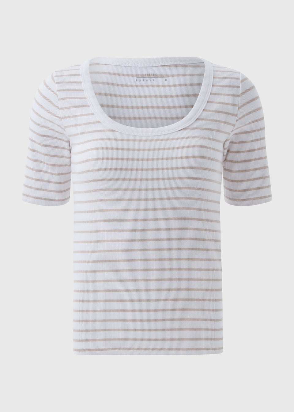White Stripe Ribbed T-Shirt
