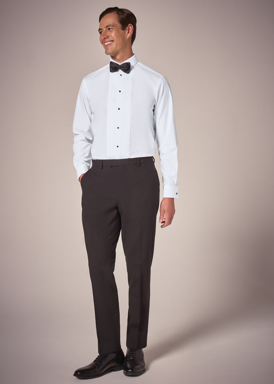 Taylor & Wright White Herringbone Regular Fit Shirt