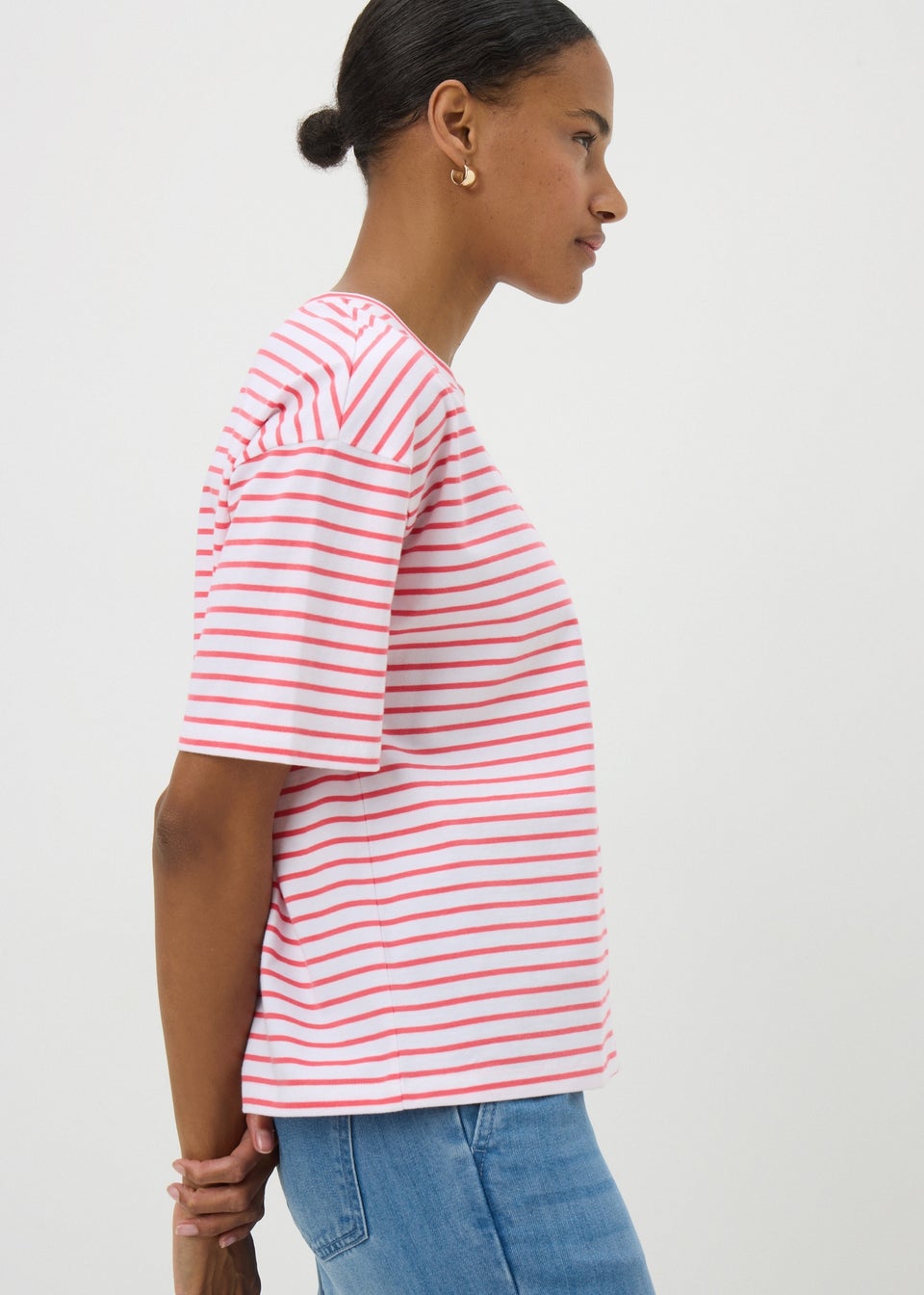 Orange Stripe Boxy T-Shirt