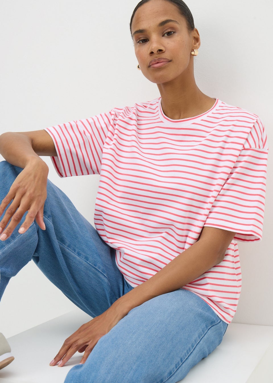 Orange Stripe Boxy T-Shirt