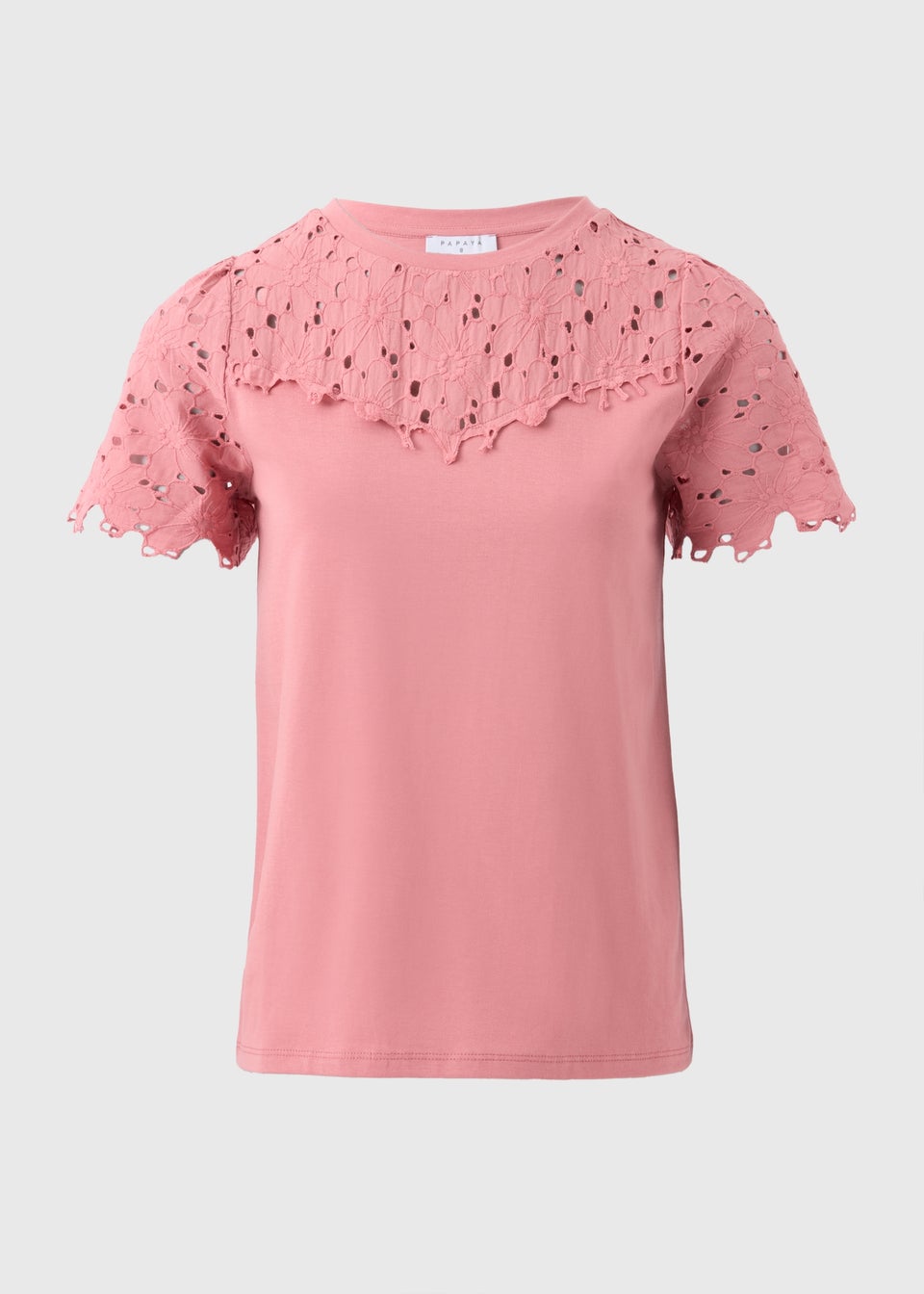 Dusty Pink Floral Lace T-Shirt