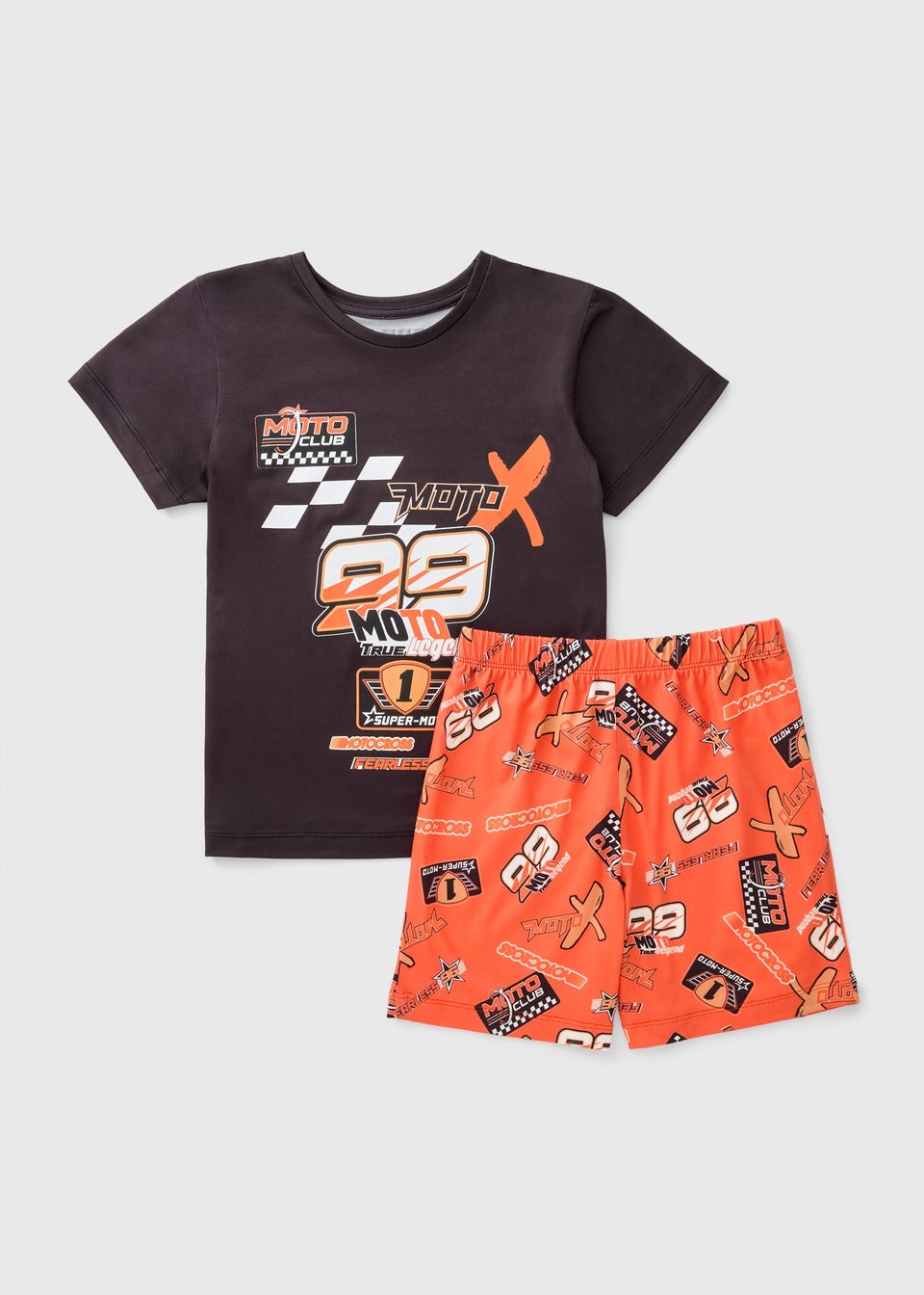 Boys Orange Motorsport Pyjama Set (7-13yrs)