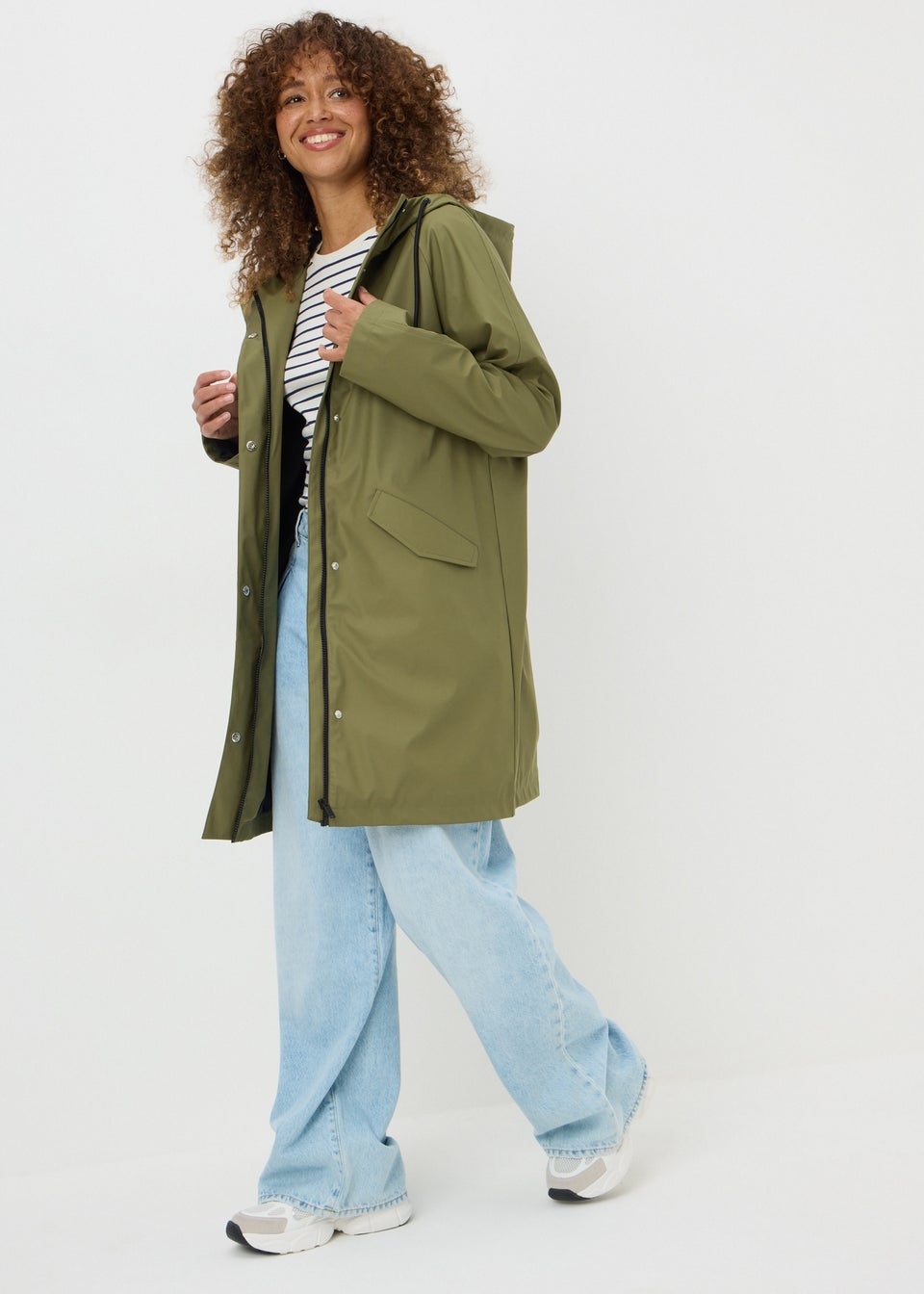 Khaki Showerproof Parka Jacket