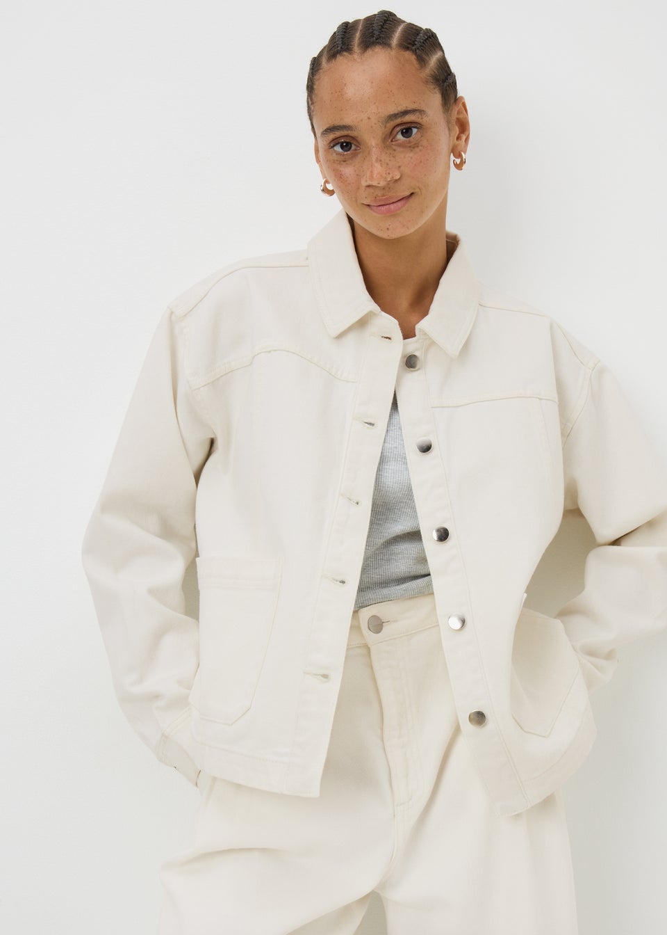 Ecru Denim Shacket