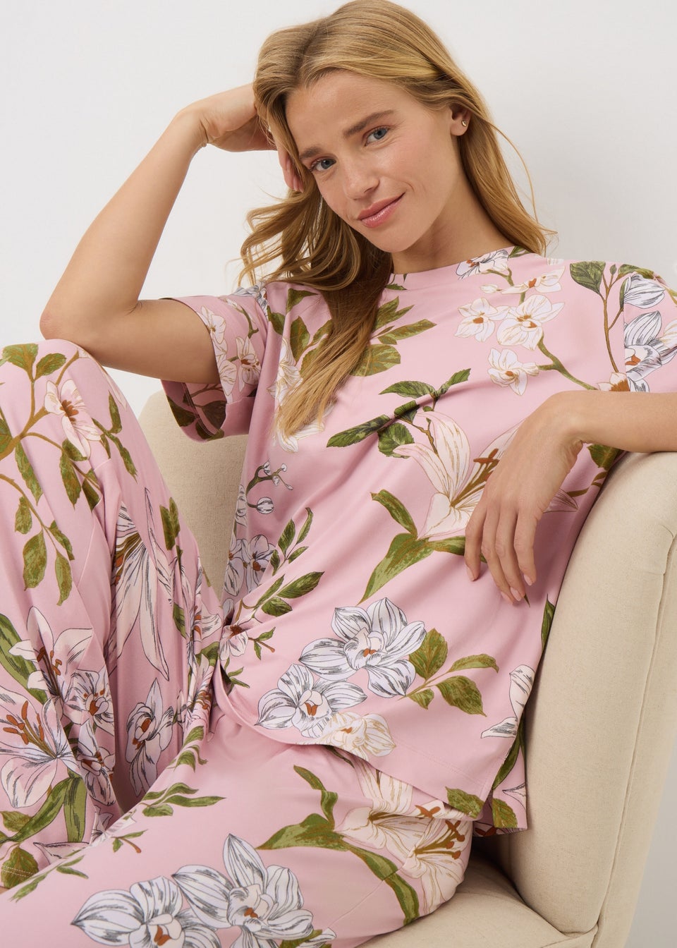 Pink Floral Pyjama Set