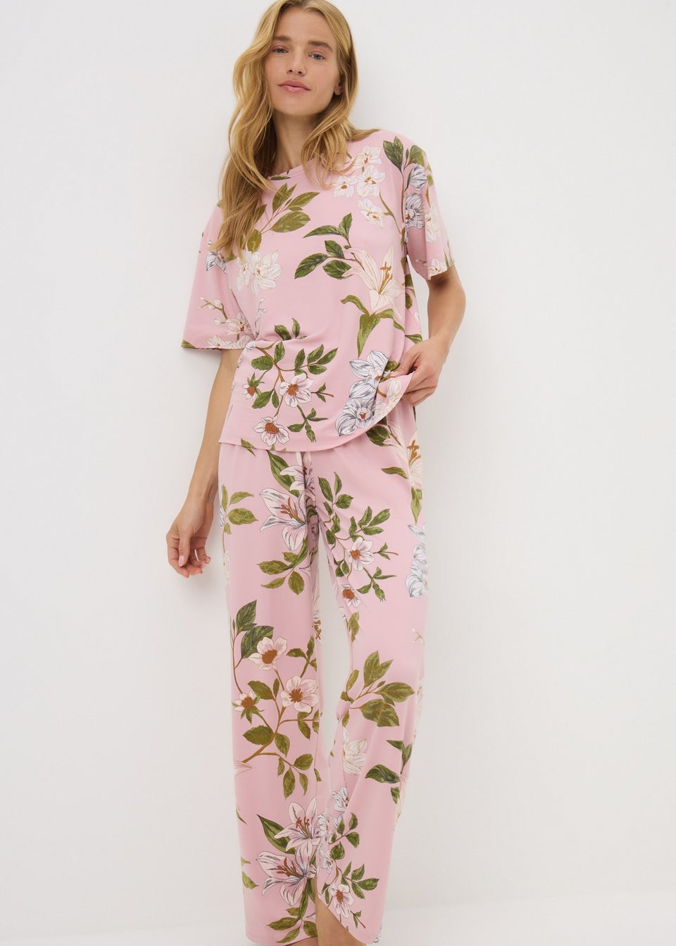 Pink Floral Pyjama Set