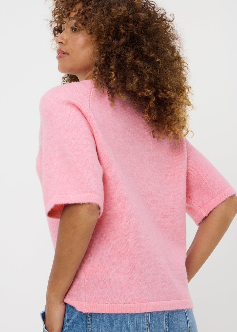 Pink Knit Spandex T-Shirt
