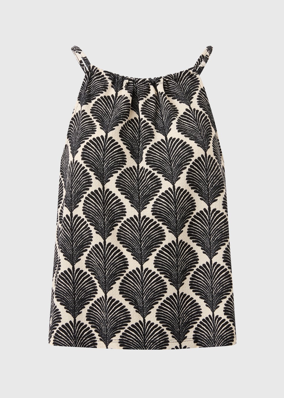 Black Shell Mono Print Co Ord Top