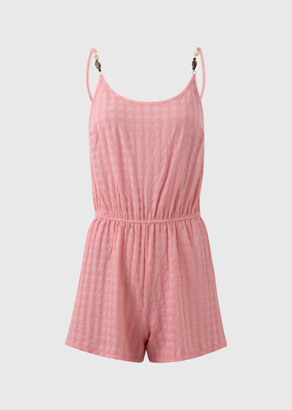 Peach Textured Playsuit