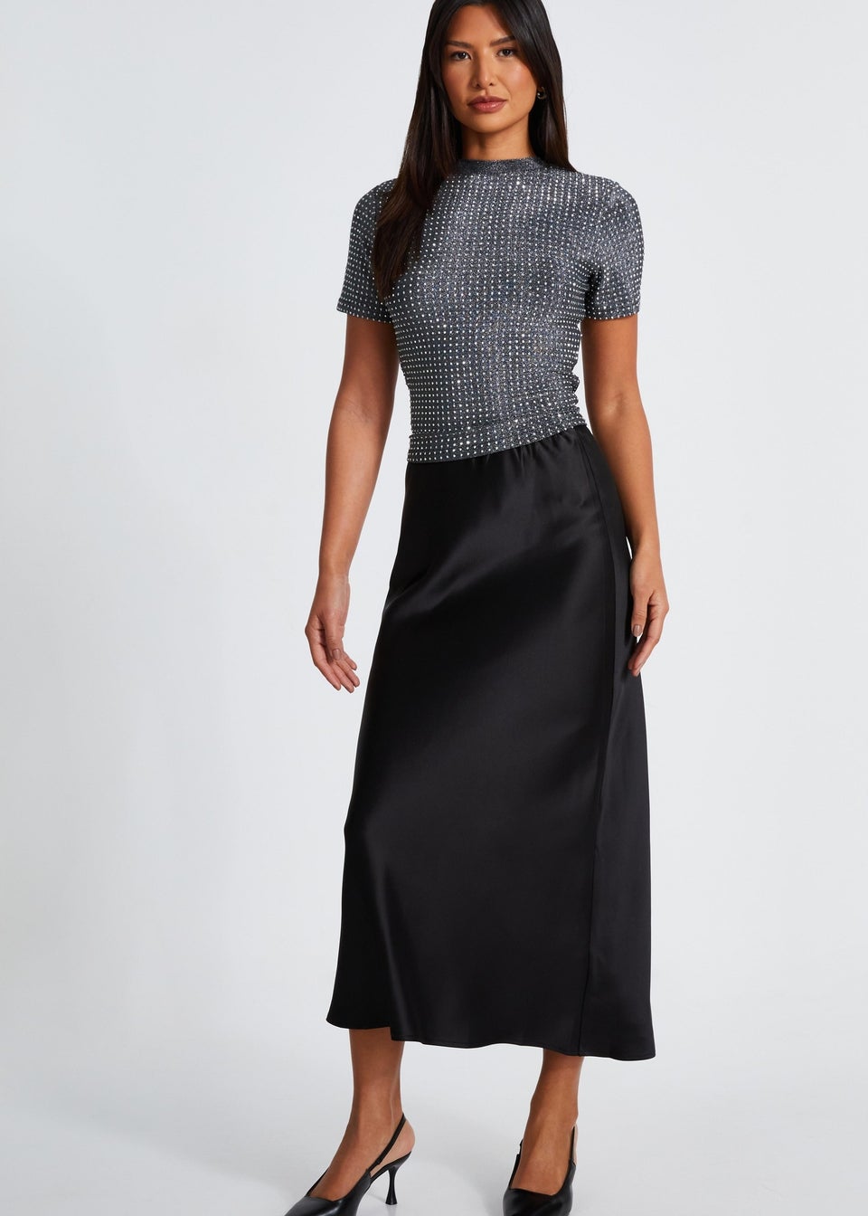 Quiz Black Knit Embellished Top