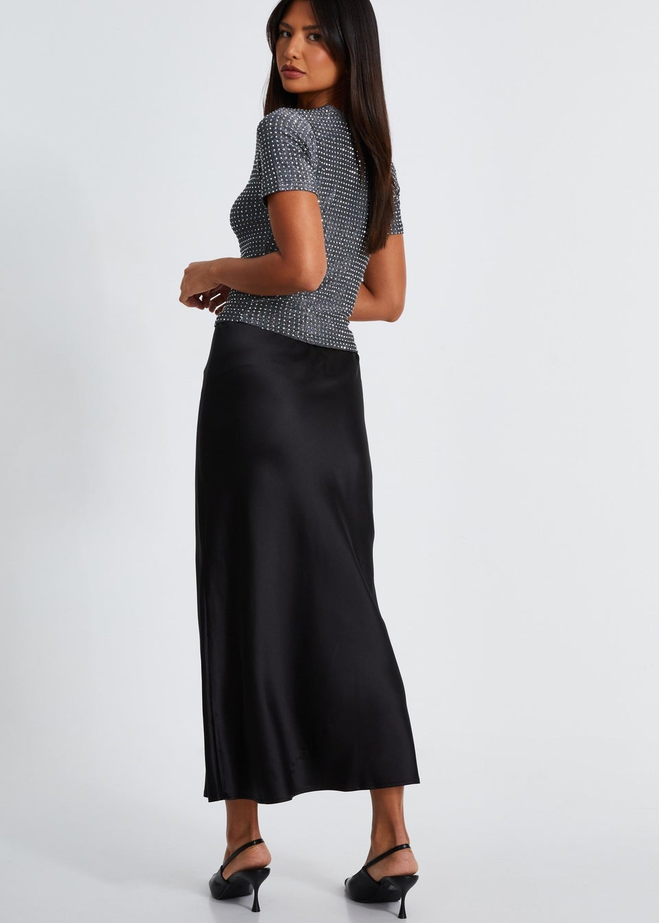 Quiz Black Knit Embellished Top