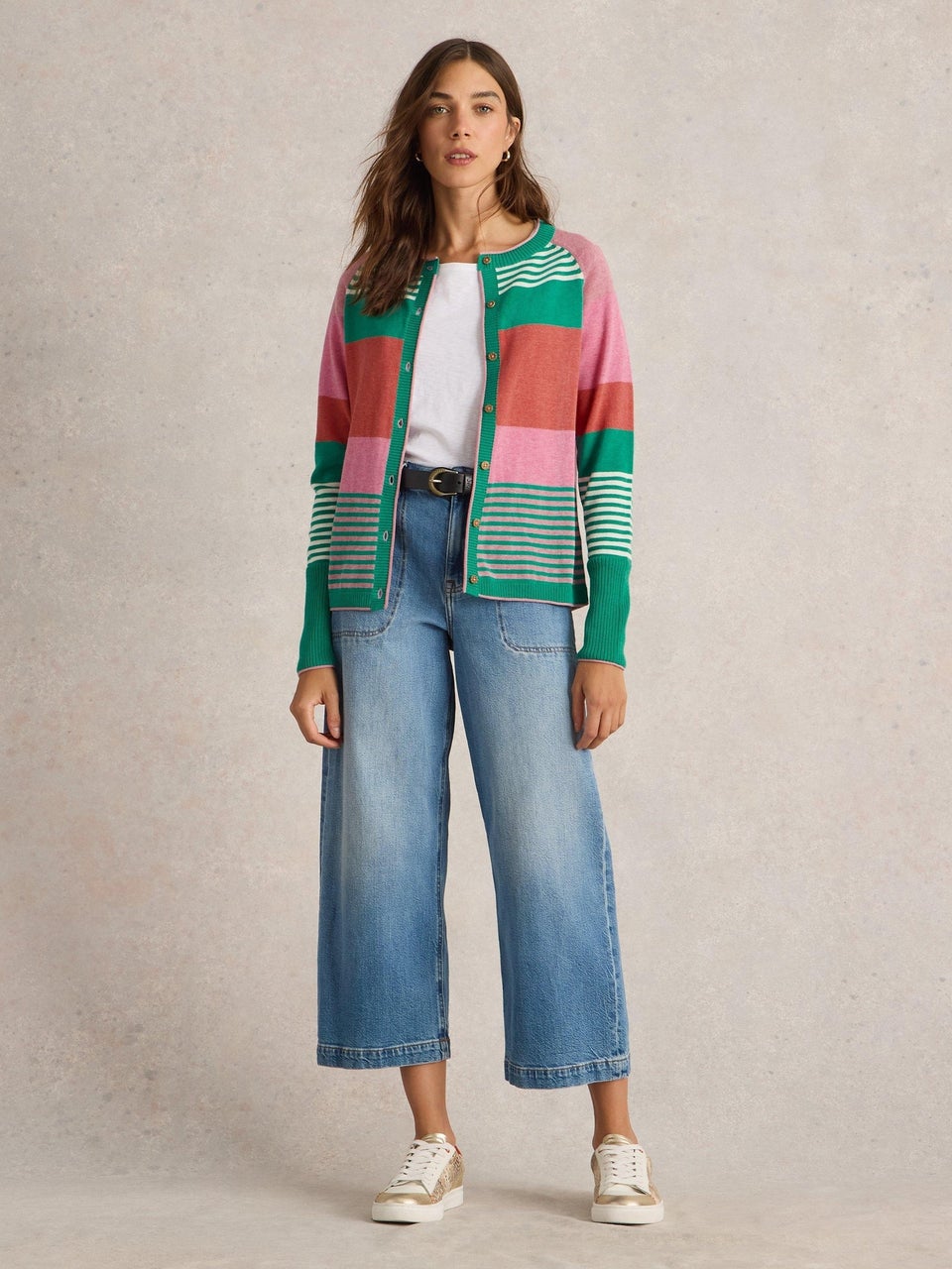 Gestreifte Strickjacke Lulu