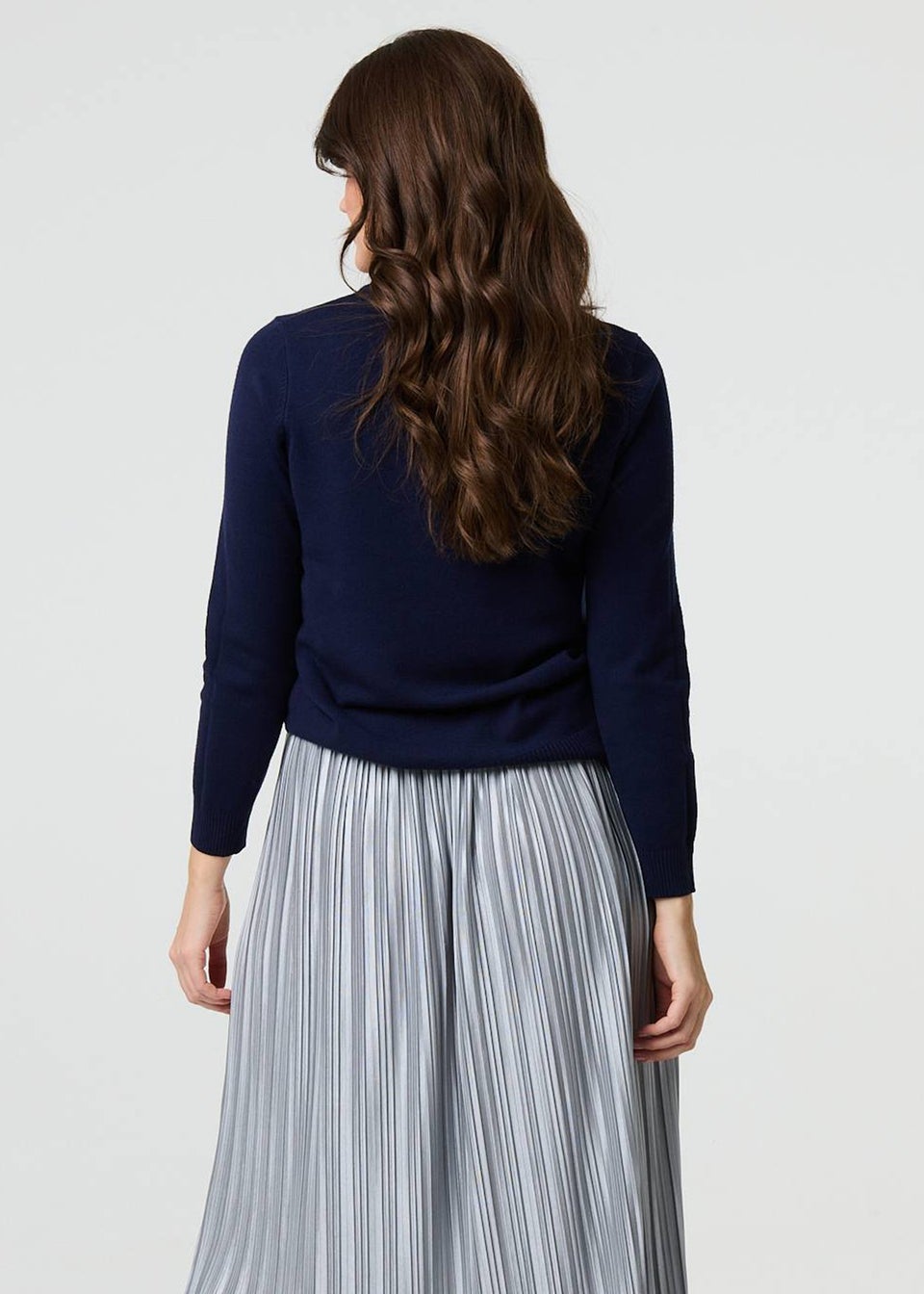 Izabel London Navy Floral Gemstone Embellished Jumper