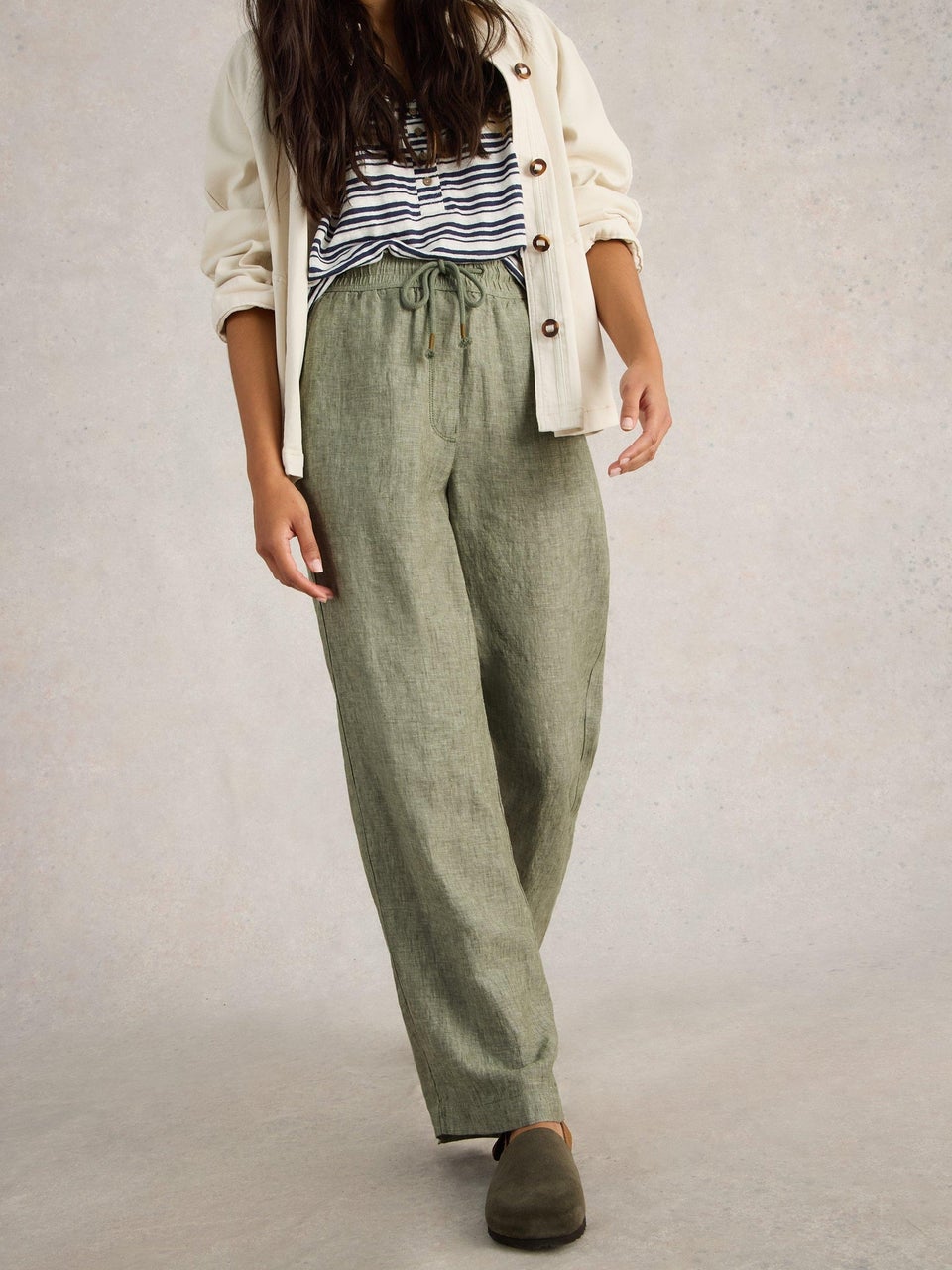 Leinenhose Belle mit weitem Bein