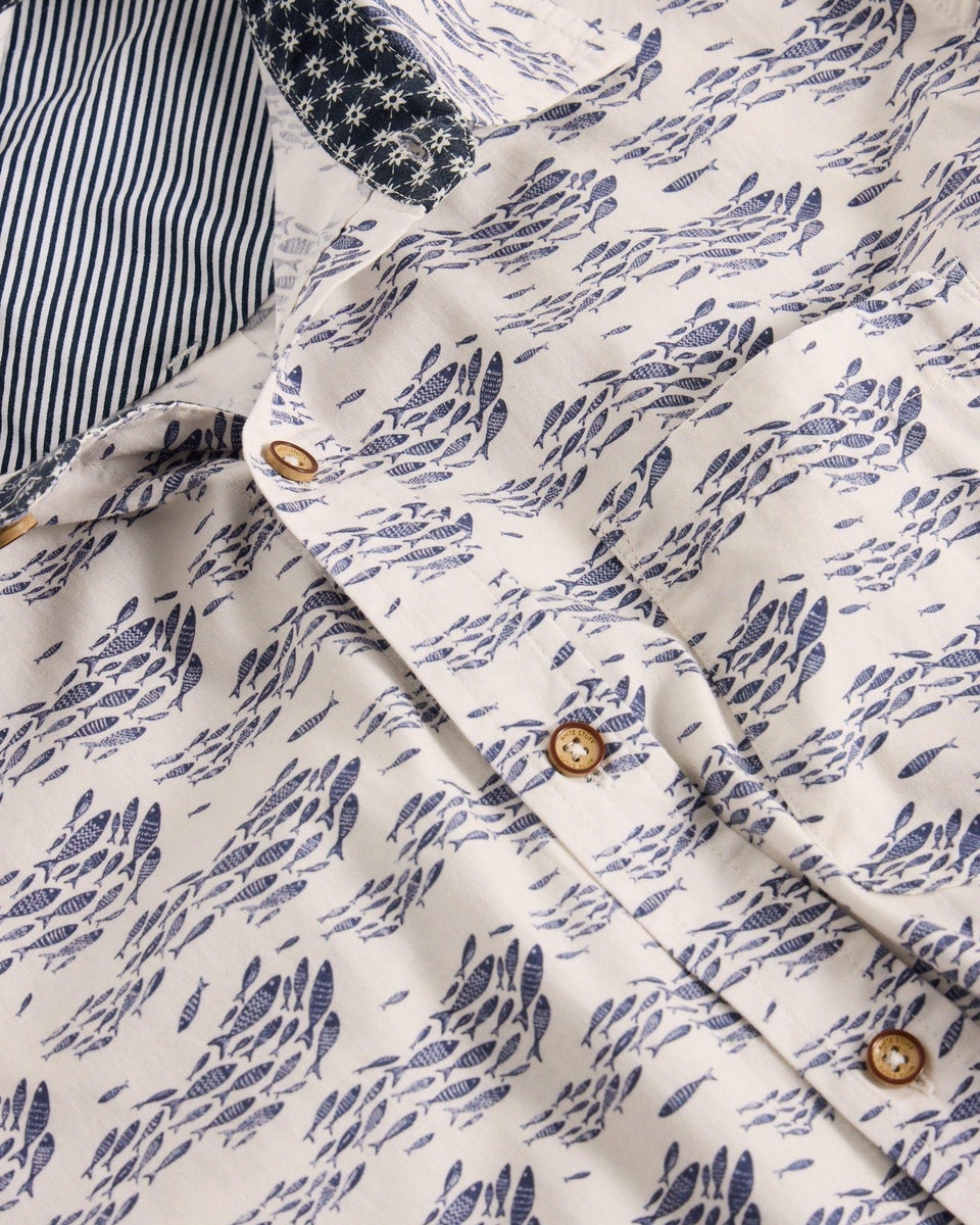 Hemd Finsbury mit Fisch-Print