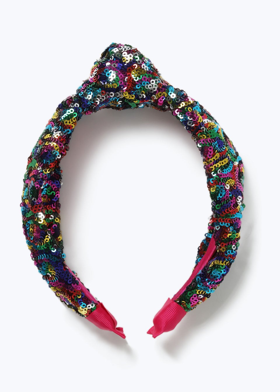 Muse Pink Bright Sequin Knot Headband