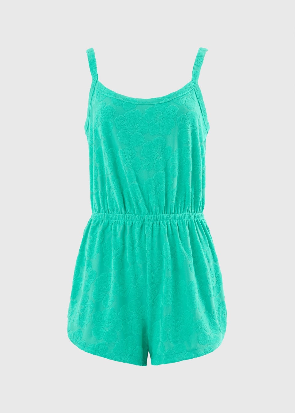 Green Towelling Playsuit