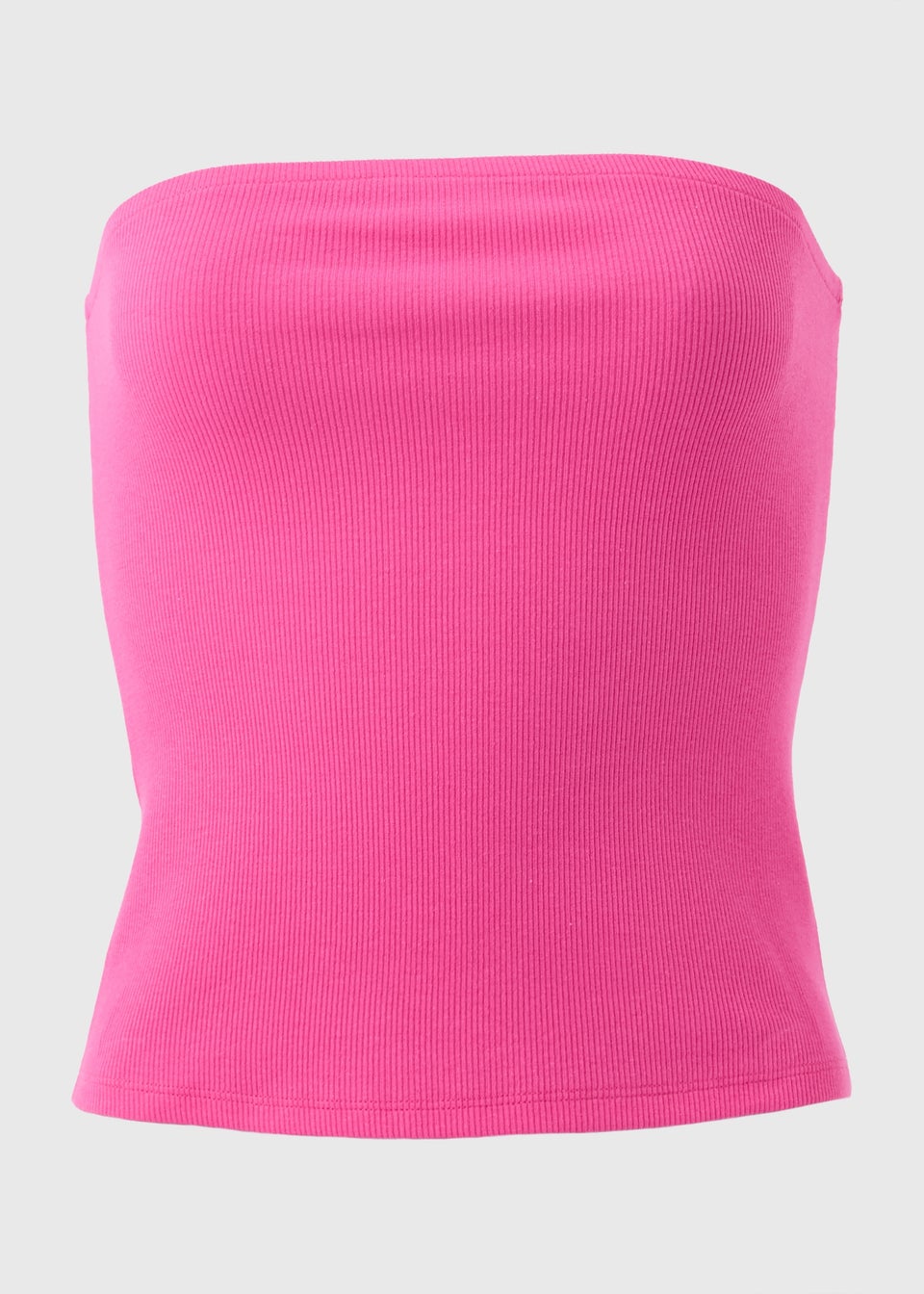 Pink Ribbed Bandeau Top