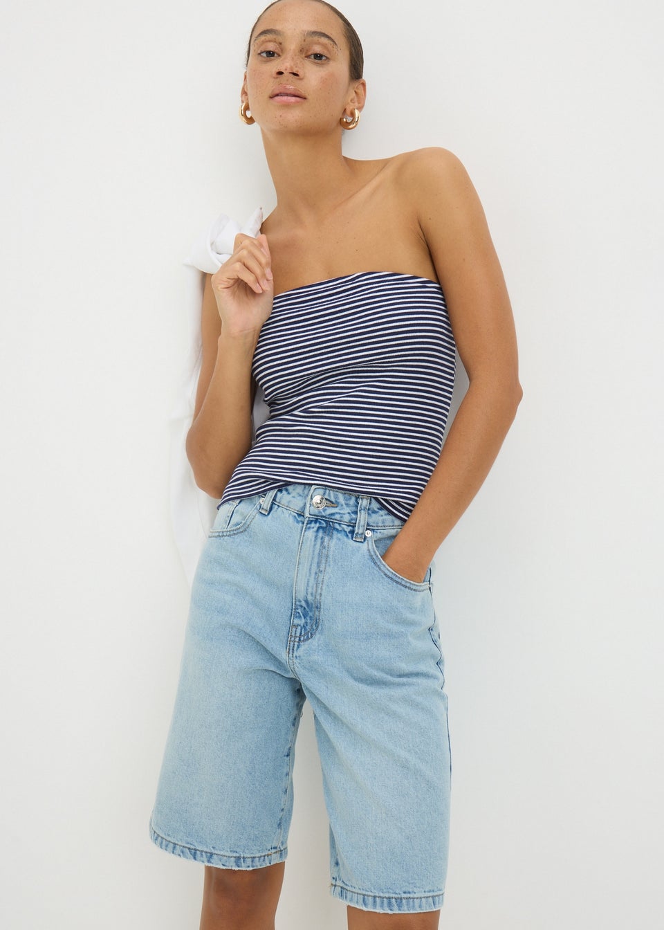 Navy Stripe Boobtube Top