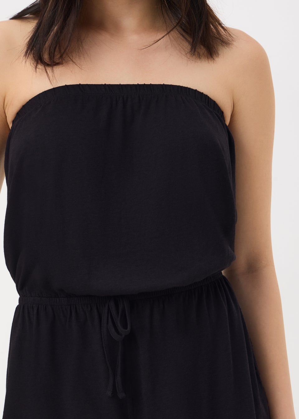 Black Plain Playsuit