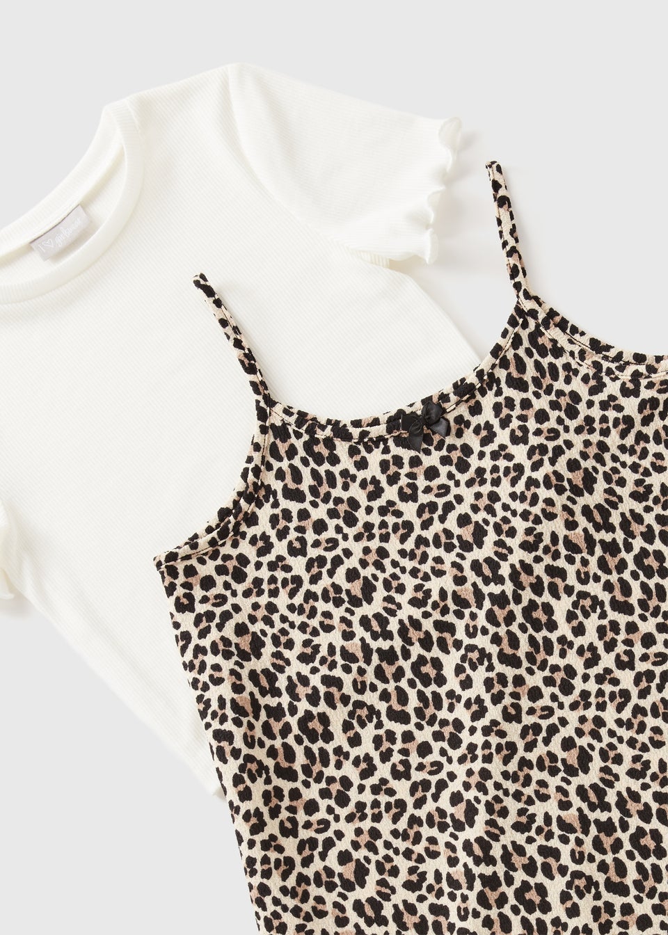 Girls Leopard 2 in 1 Crinkle Dress (7-15yrs)