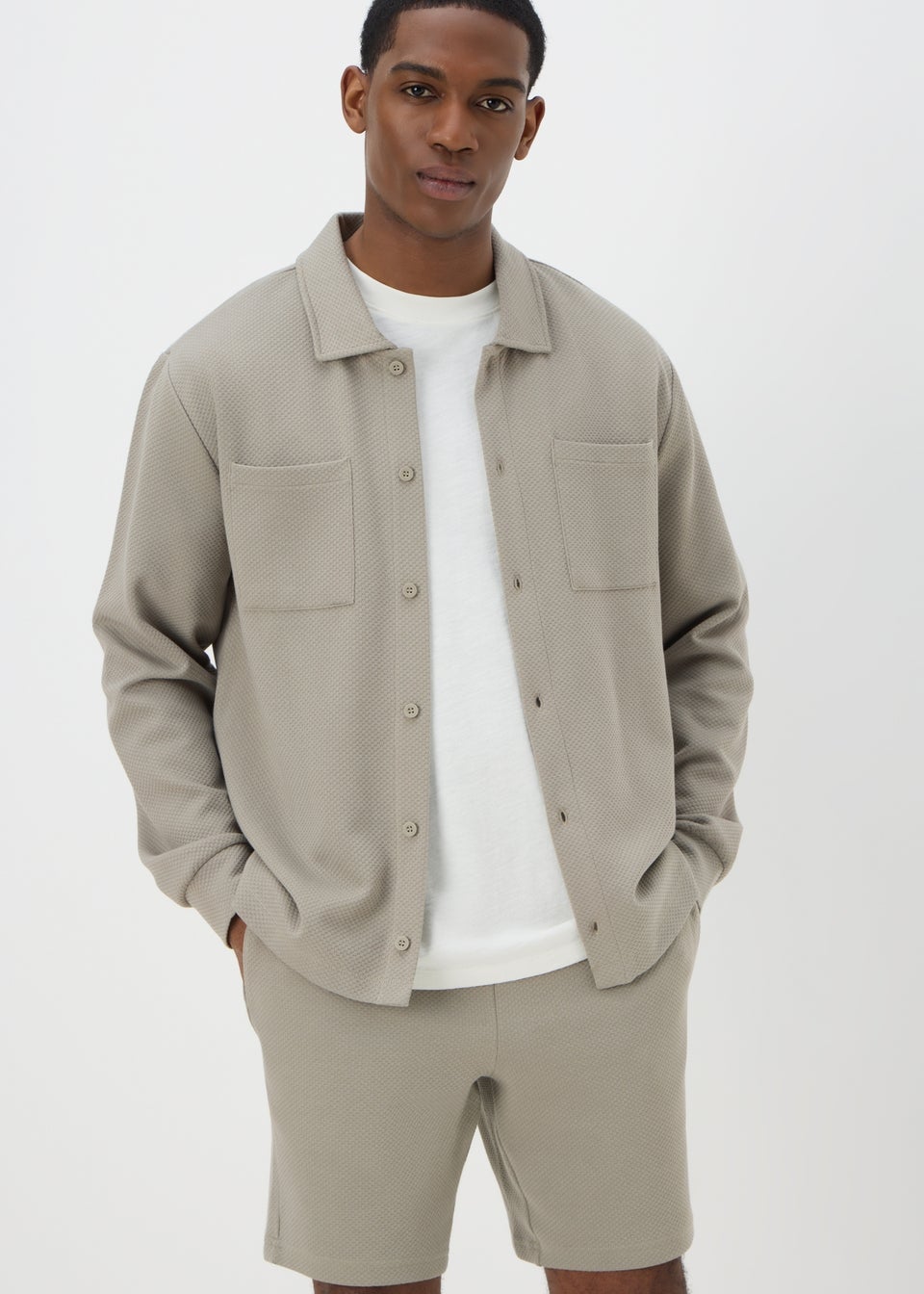 Sage Smart Textured Overshirt