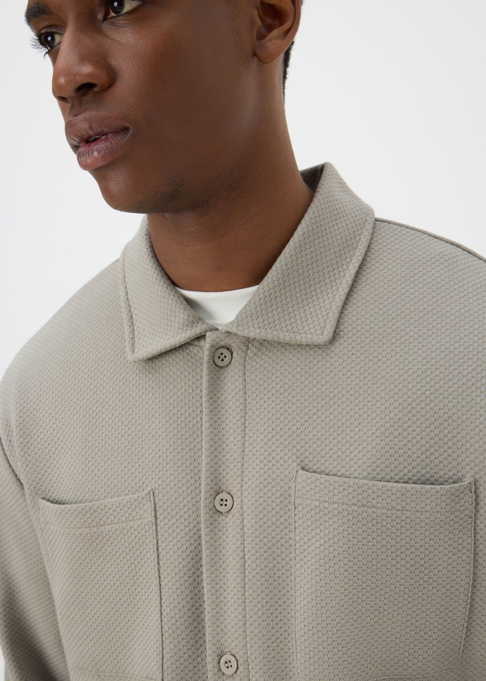 Sage Smart Textured Overshirt