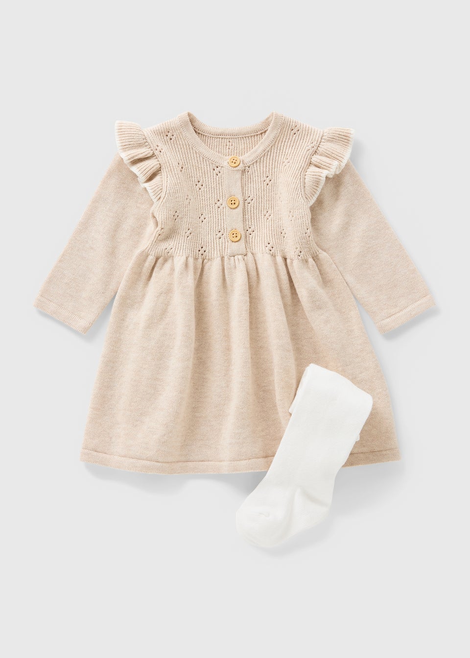 Baby Ecru Knit Dress & Tights Set (Newborn-23mths)