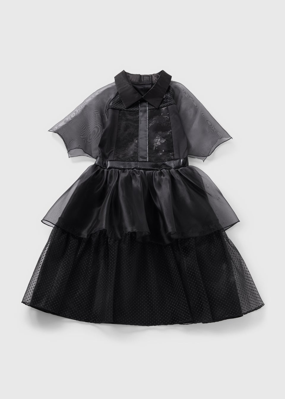Girls Black Prom Mesh Costume (4-13yrs)