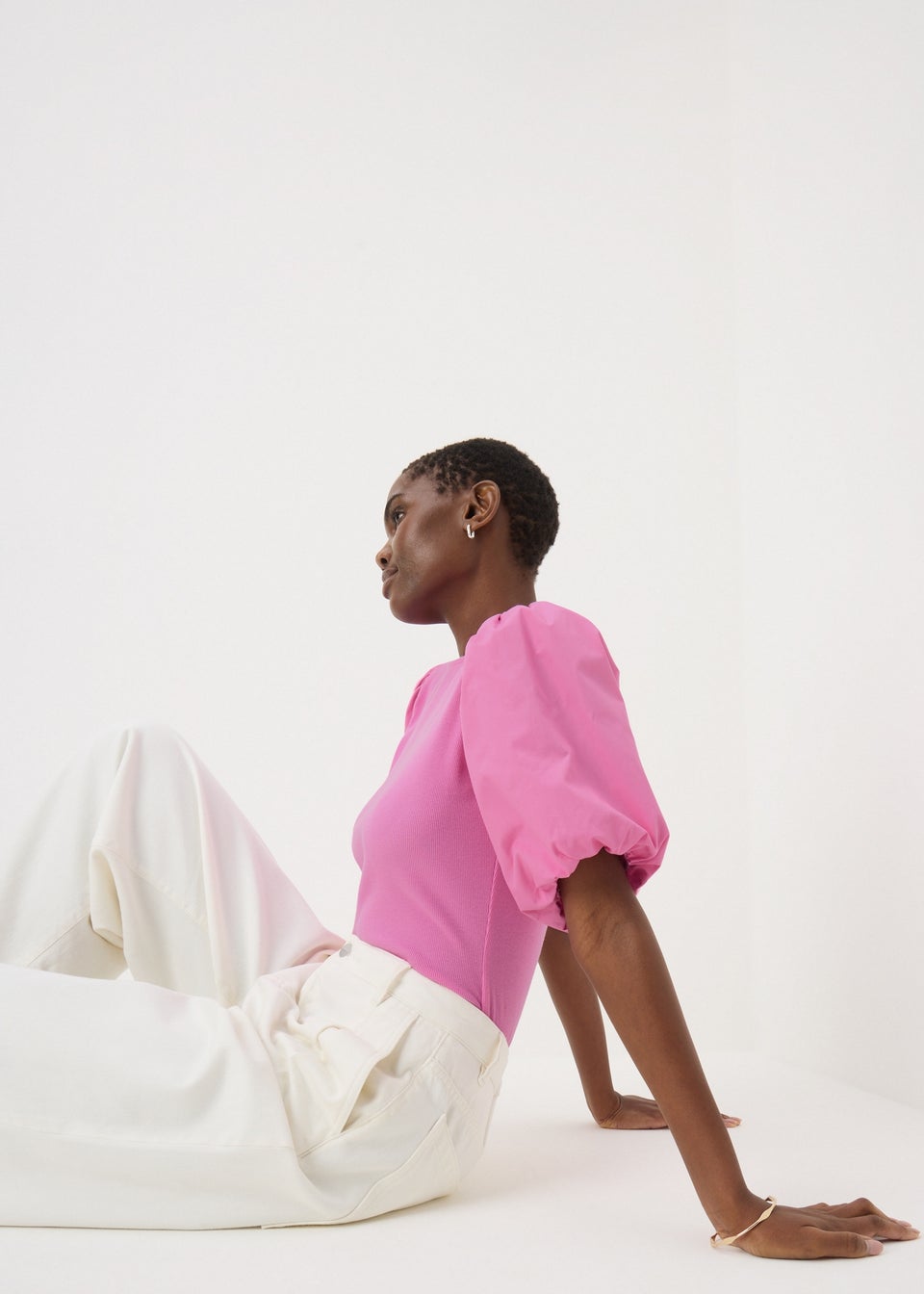 Pink Puff Sleeve T-Shirt