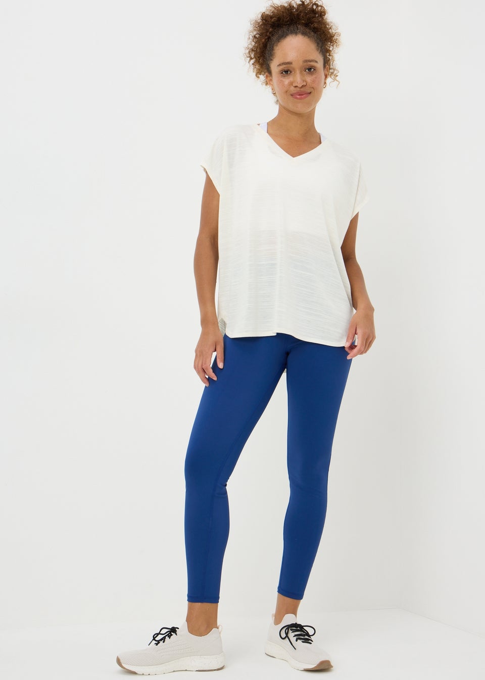 Souluxe Cream V-Neck T-Shirt