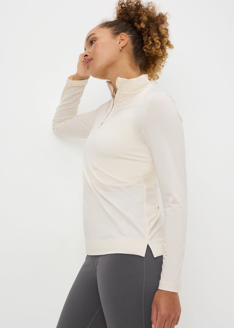 Souluxe Cream Half Zip Top
