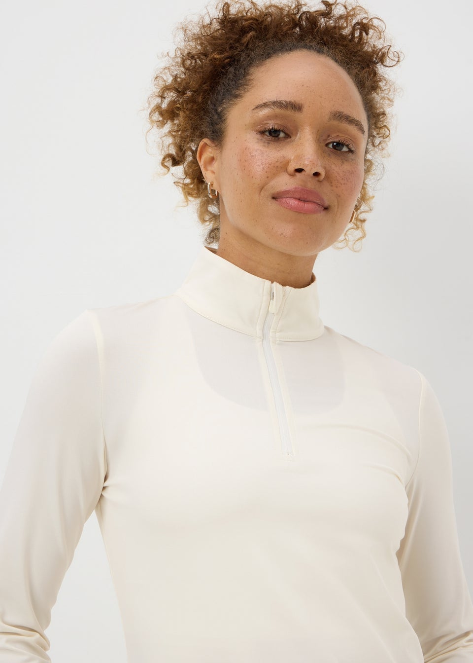 Souluxe Cream Half Zip Top