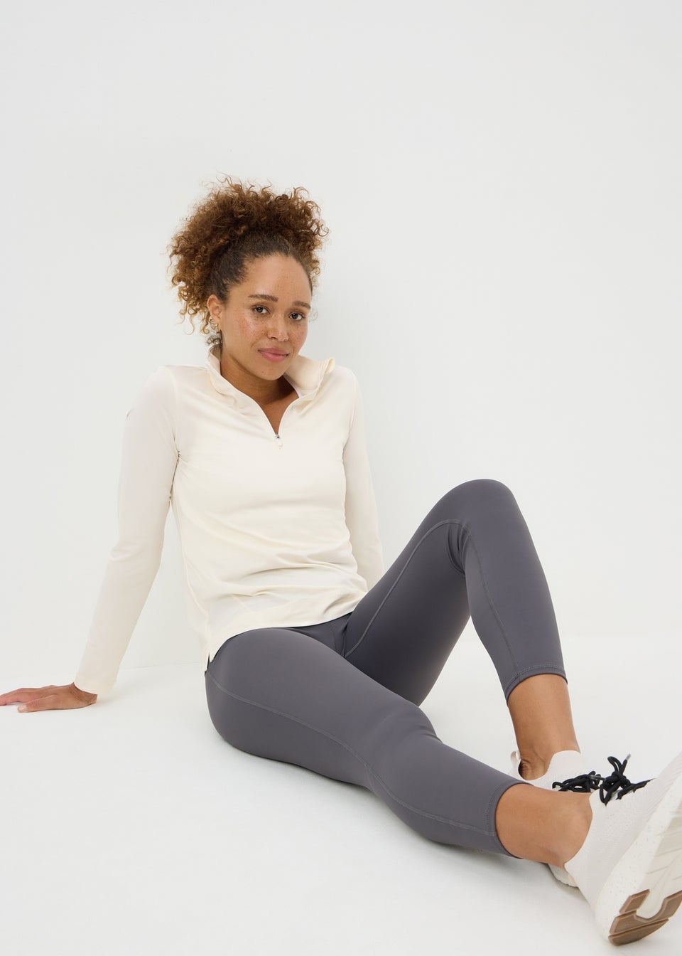 Souluxe Cream Half Zip Top