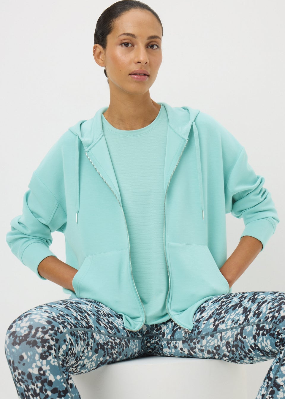Turquoise Zip Up Hoodie