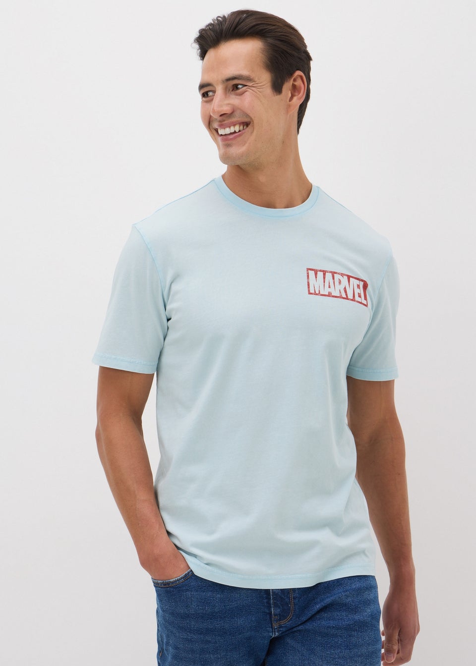 Marvel Blue Acid Wash T-Shirt