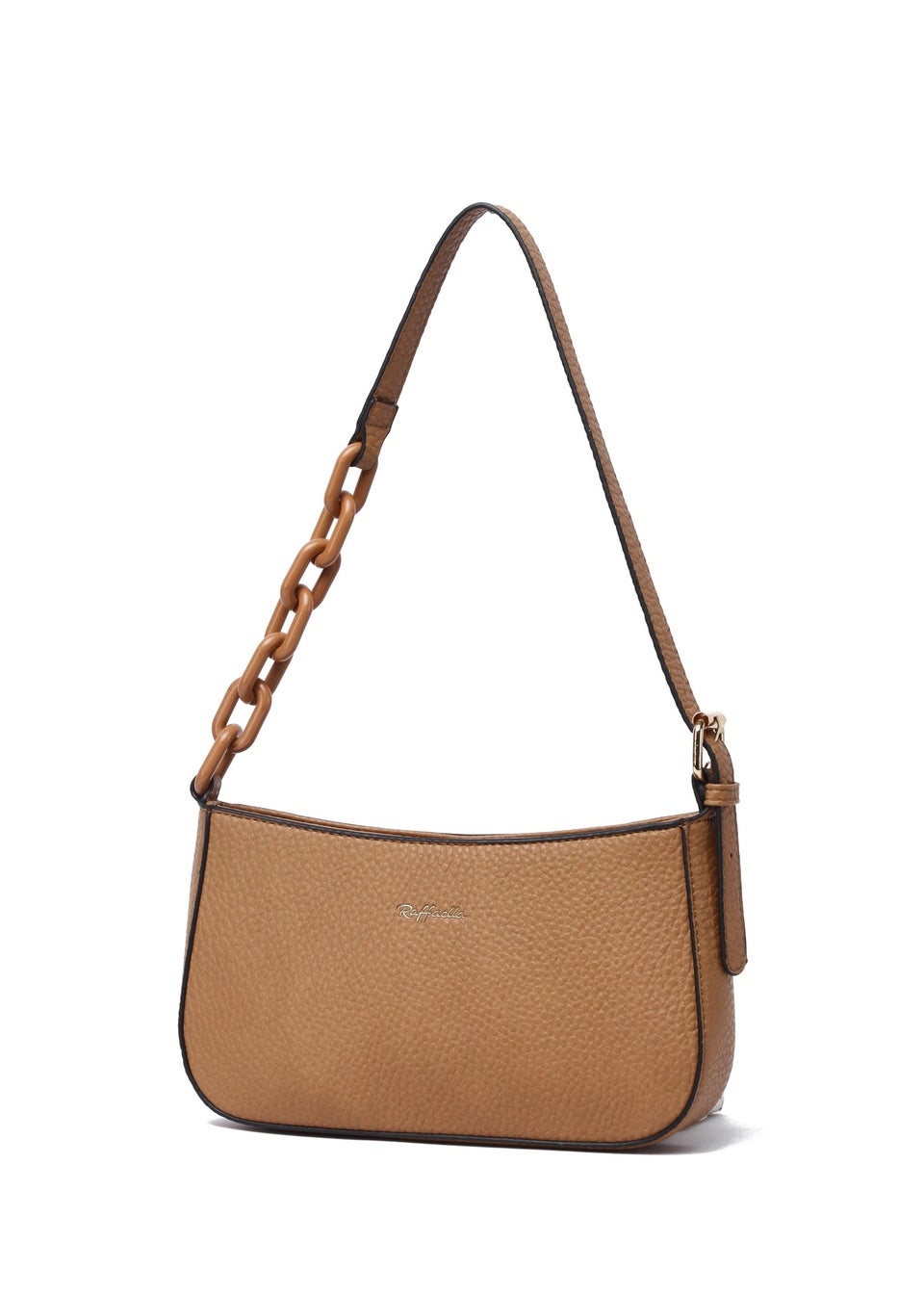 Raffaella Dark Tan Chain Saddle Bag