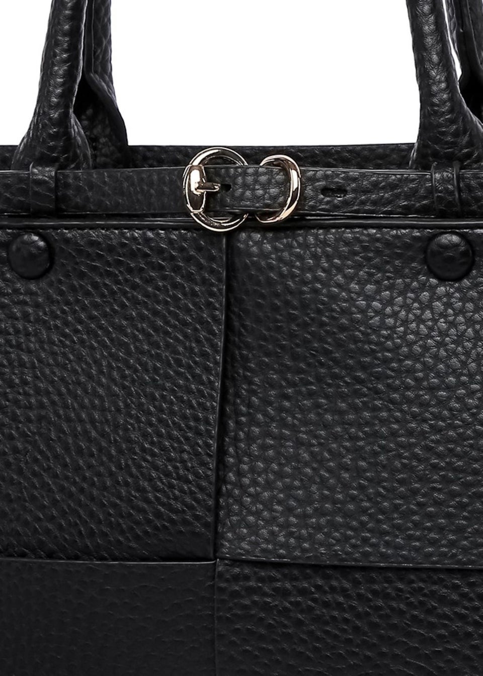 Raffaella Black Buckle Detail Shoulder Bag