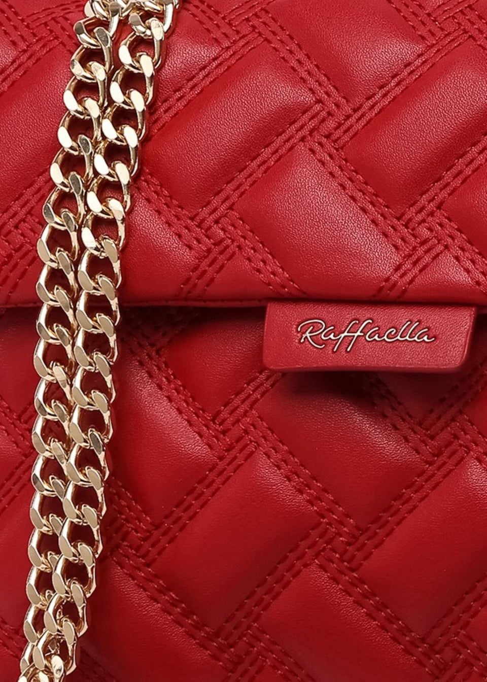 Raffaella Red Quilted Chain Shoulder Bag